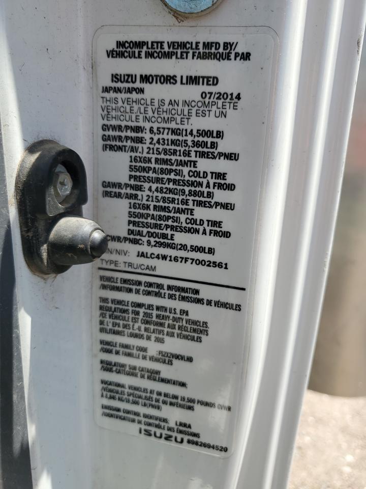 2015 Isuzu Npr Hd VIN: JALC4W167F7002561 Lot: 54001045