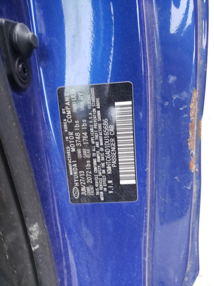 2013 Hyundai Veloster VIN: KMHTC6AD1DU165686 Lot: 53465935