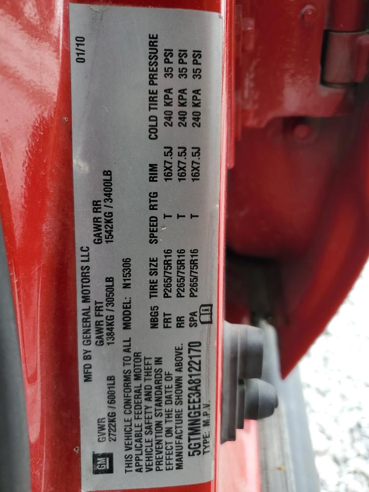 2010 Hummer H3 VIN: 5GTMNGEE3A8122170 Lot: 53537255
