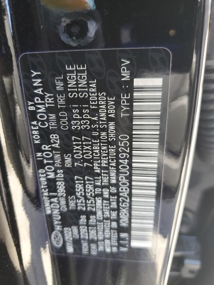 2023 Hyundai Kona Sel VIN: KM8K62AB0PU049250 Lot: 51954915