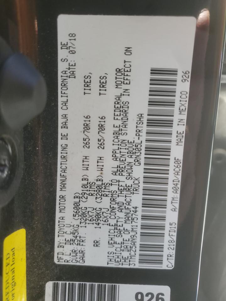 2018 Toyota Tacoma Double Cab VIN: 3TMCZ5AN9JM175744 Lot: 52117765