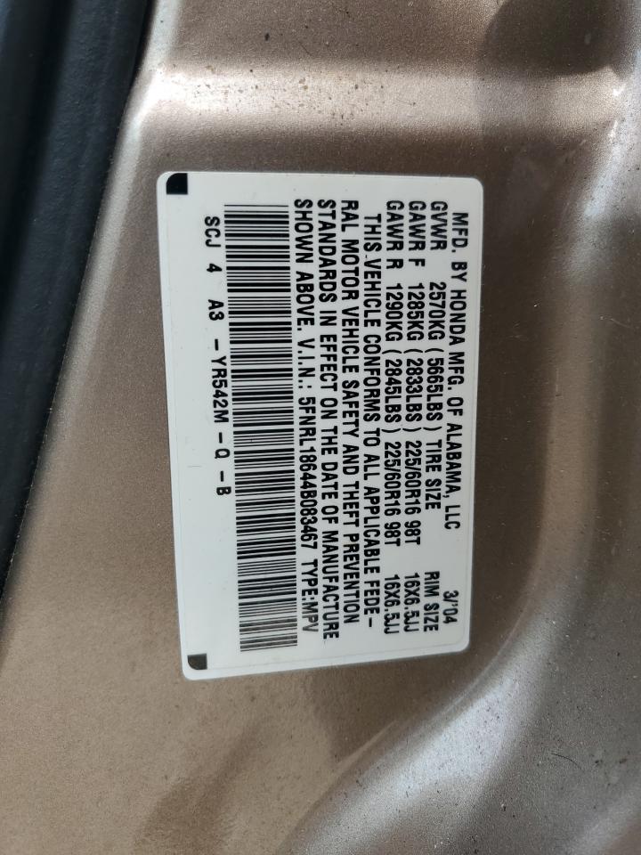 2004 Honda Odyssey Ex VIN: 5FNRL18644B083467 Lot: 54240945