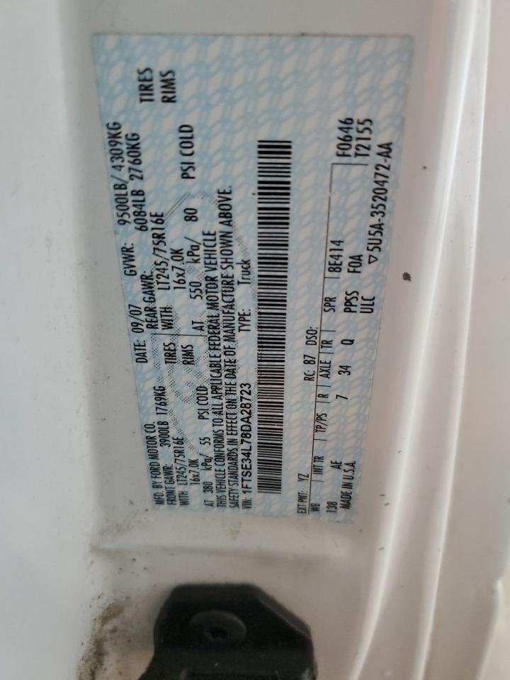 2008 Ford Econoline E350 Super Duty Van VIN: 1FTSE34L78DA28723 Lot: 51243715