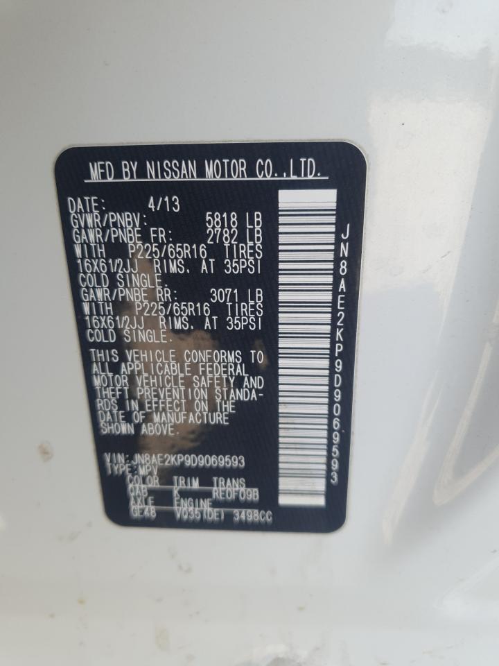 2013 Nissan Quest S VIN: JN8AE2KP9D9069593 Lot: 52244225