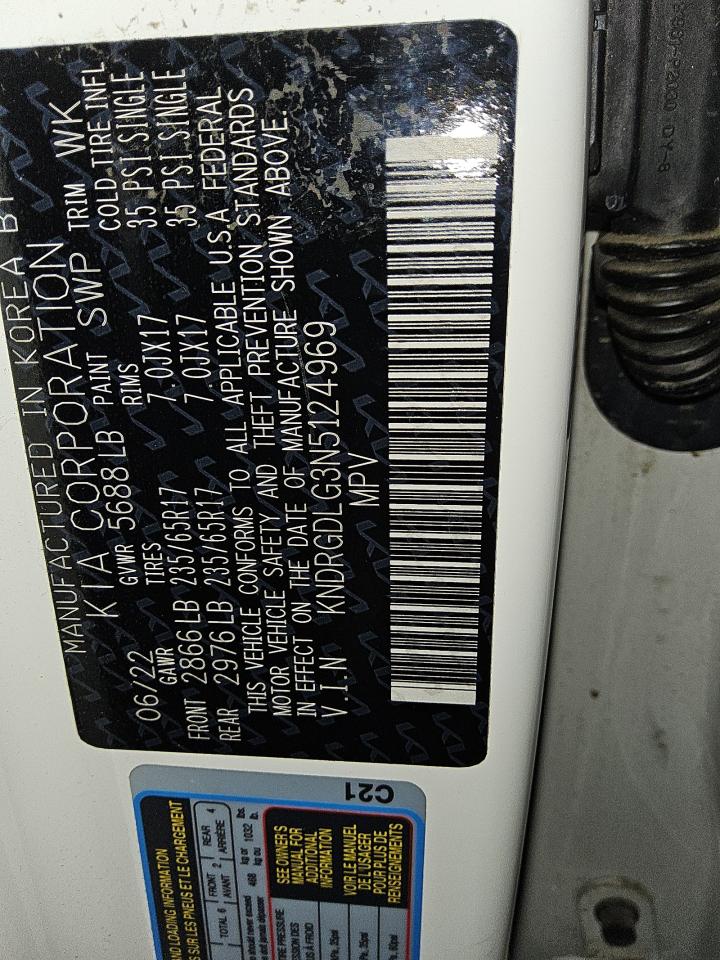 2022 Kia Sorento S VIN: KNDRGDLG3N5124969 Lot: 54010325