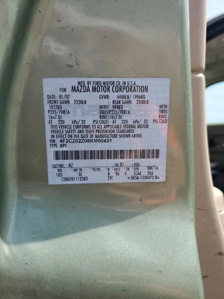 2008 Mazda Tribute I VIN: 4F2CZ02Z08KM00431 Lot: 54367775