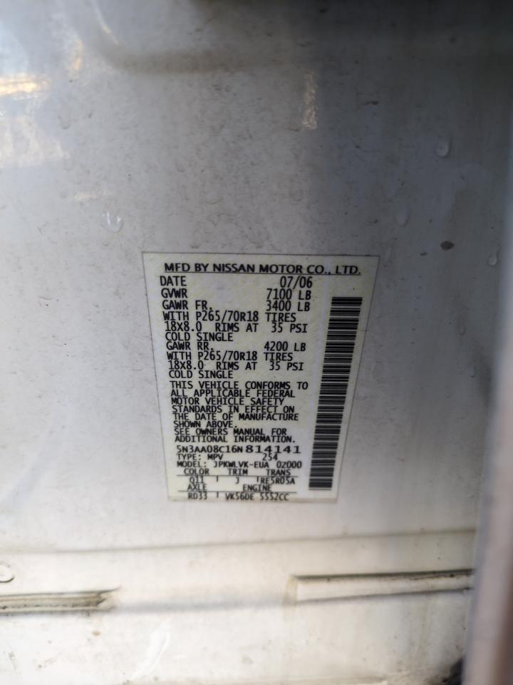 2006 Infiniti Qx56 VIN: 5N3AA08C16N814141 Lot: 53497595