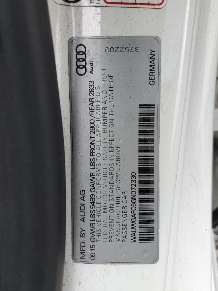 2016 Audi A7 Premium Plus VIN: WAUWGAFC6GN072330 Lot: 53941805