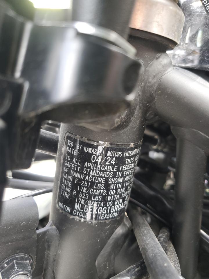 2024 Kawasaki Ex500 VIN: ML5EXGG18RDA24235 Lot: 53966545