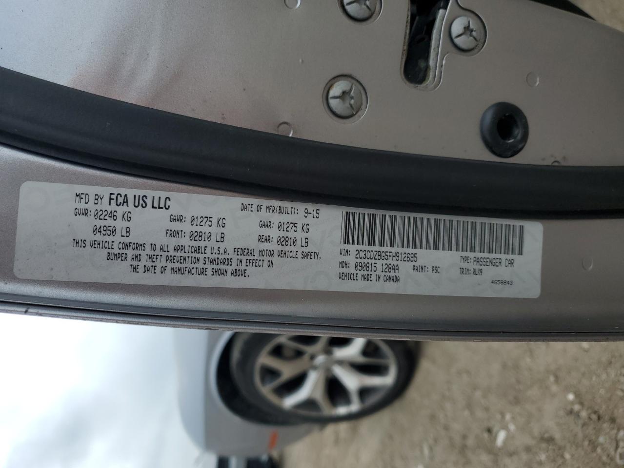 2015 Dodge Challenger Sxt Plus VIN: 2C3CDZBG5FH912695 Lot: 53977525