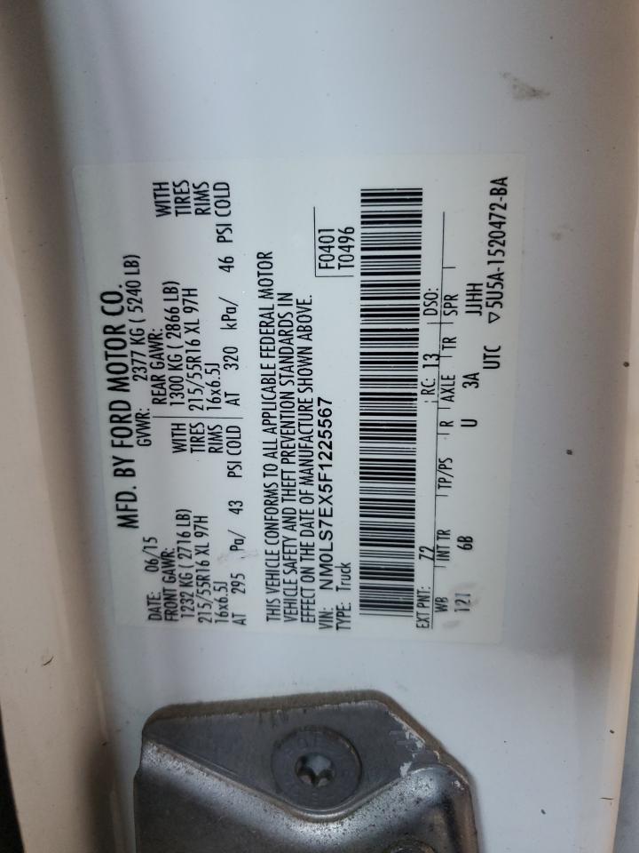 2015 Ford Transit Connect Xl VIN: NM0LS7EX5F1225567 Lot: 53433075