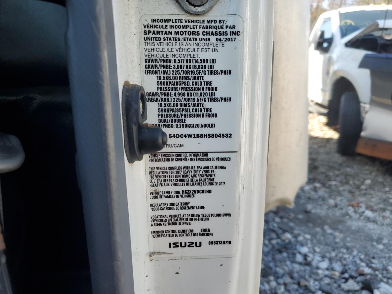 2017 Isuzu Npr Hd VIN: 54DC4W1B8HS804532 Lot: 53094175