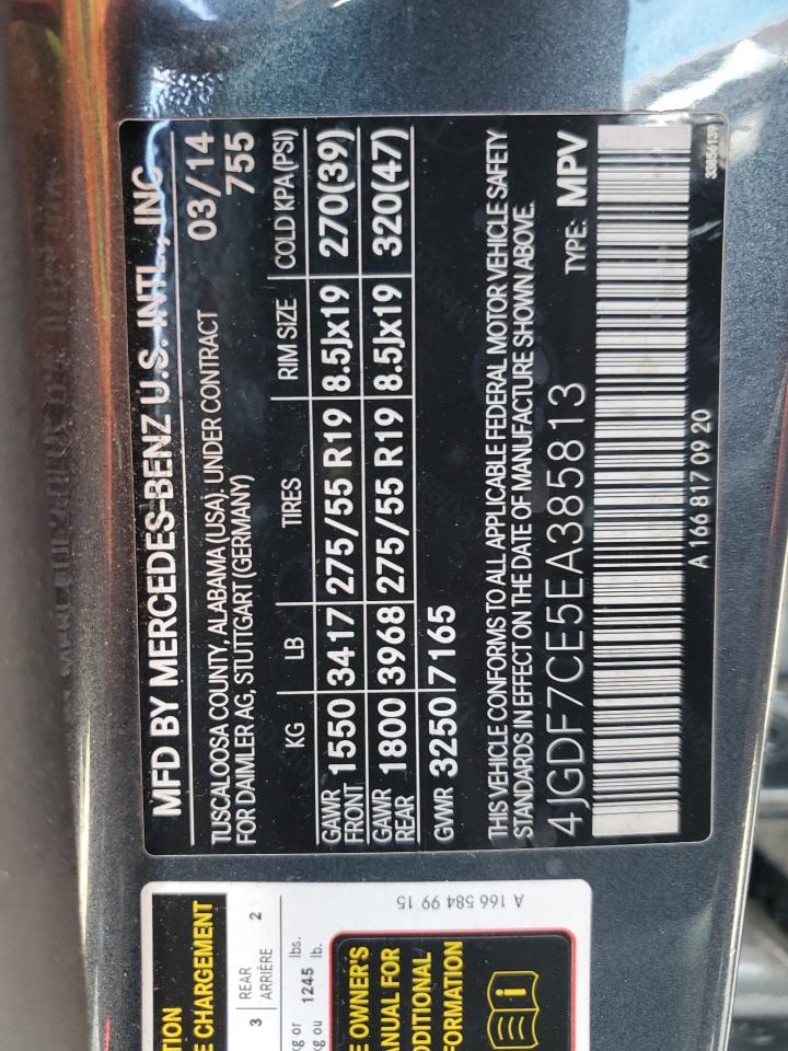 2014 Mercedes-Benz Gl 450 4Matic VIN: 4JGDF7CE5EA385813 Lot: 52289285