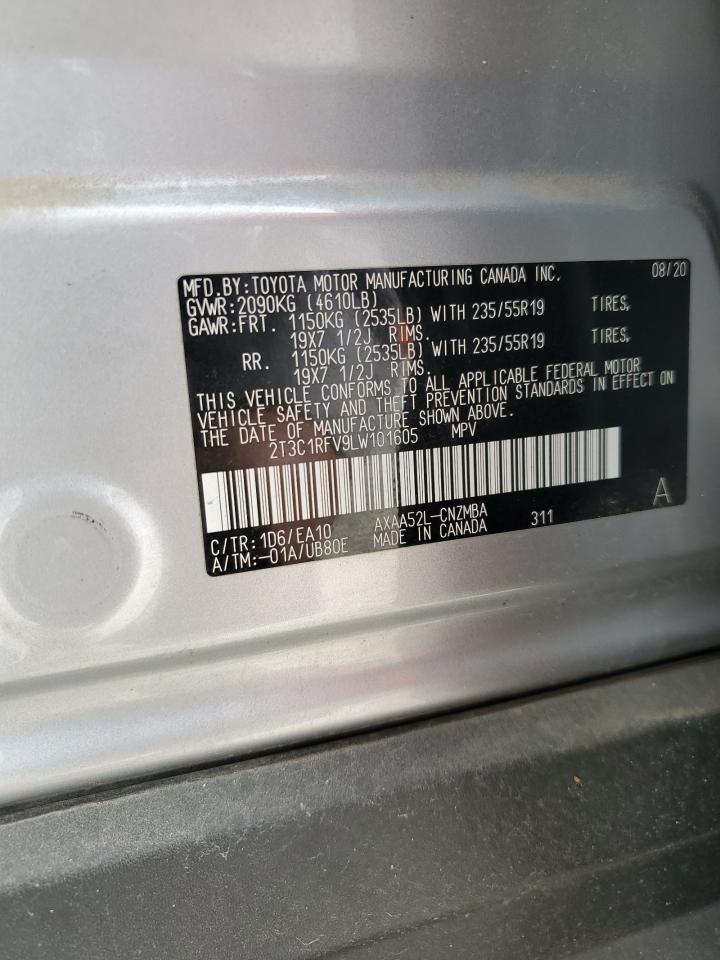 2020 Toyota Rav4 Xle Premium VIN: 2T3C1RFV9LW101605 Lot: 55178745