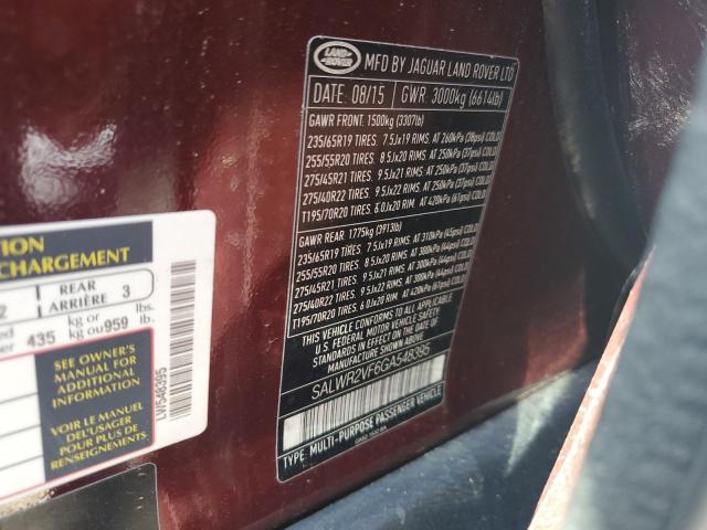 2016 LAND ROVER RANGE ROVER SPORT HSE  