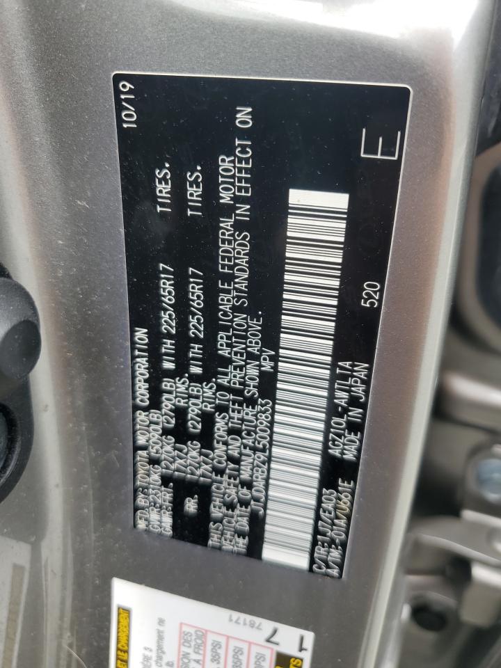 2020 Lexus Nx 300 VIN: JTJDARBZ9L5009833 Lot: 54306675