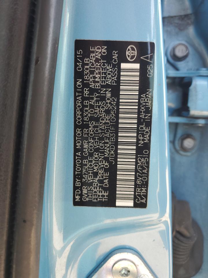 2015 Toyota Prius C VIN: JTDKDTB31F1095242 Lot: 53812855