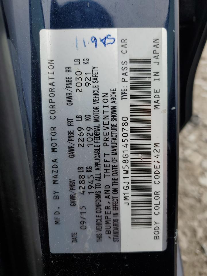 2016 Mazda 6 Grand Touring VIN: JM1GJ1W58G1450780 Lot: 80563505