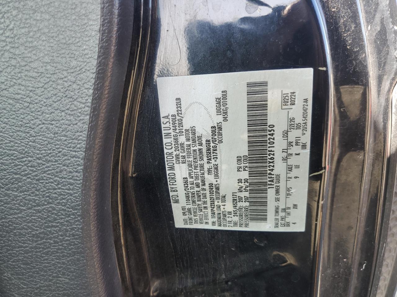 2002 Ford Mustang Gt VIN: 1FAFP42X62F102450 Lot: 51682435