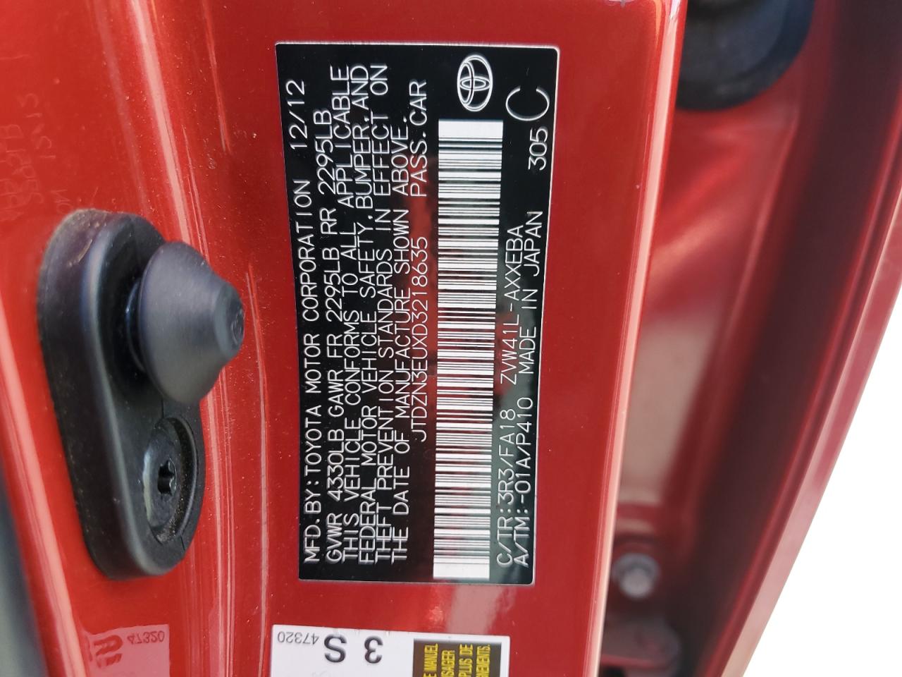 JTDZN3EUXD3218635 2013 Toyota Prius V