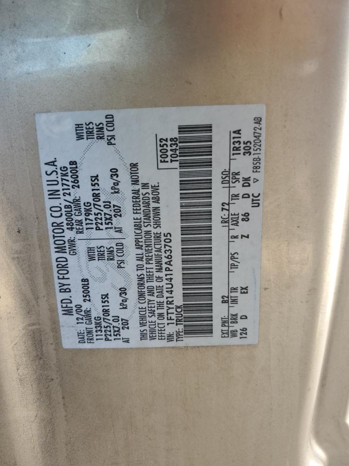 2001 Ford Ranger Super Cab VIN: 1FTYR14U41PA63705 Lot: 50570265