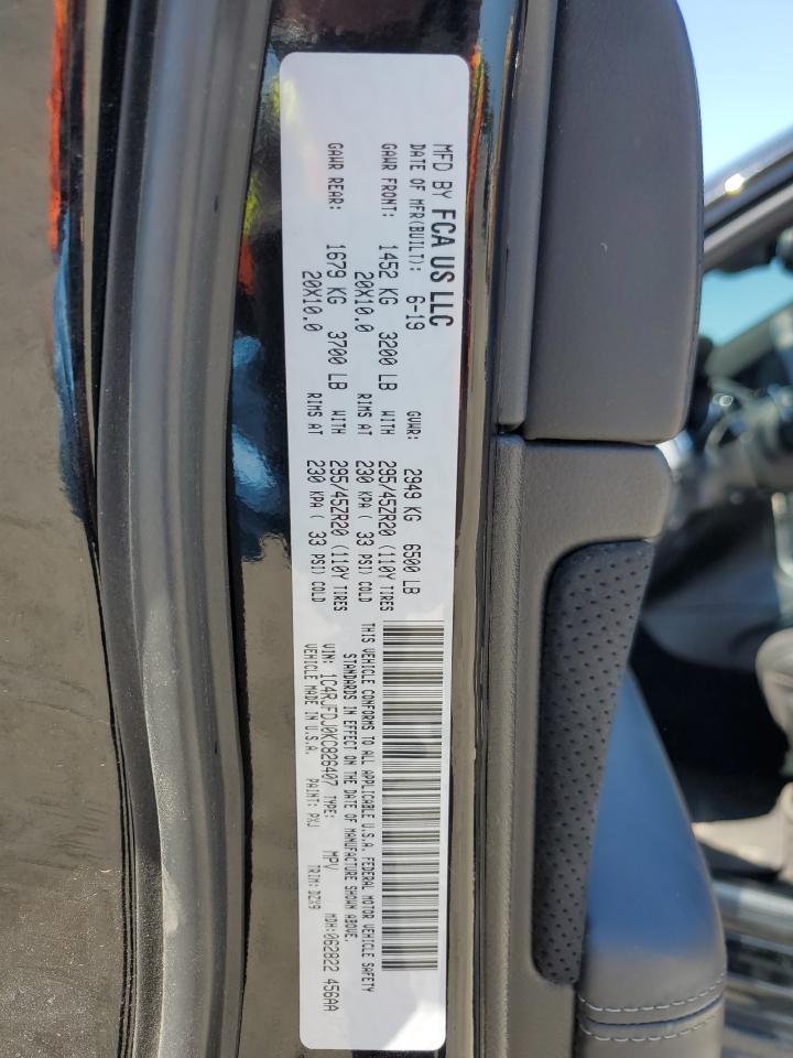 2019 Jeep Grand Cherokee Srt-8 VIN: 1C4RJFDJ0KC826407 Lot: 54536095