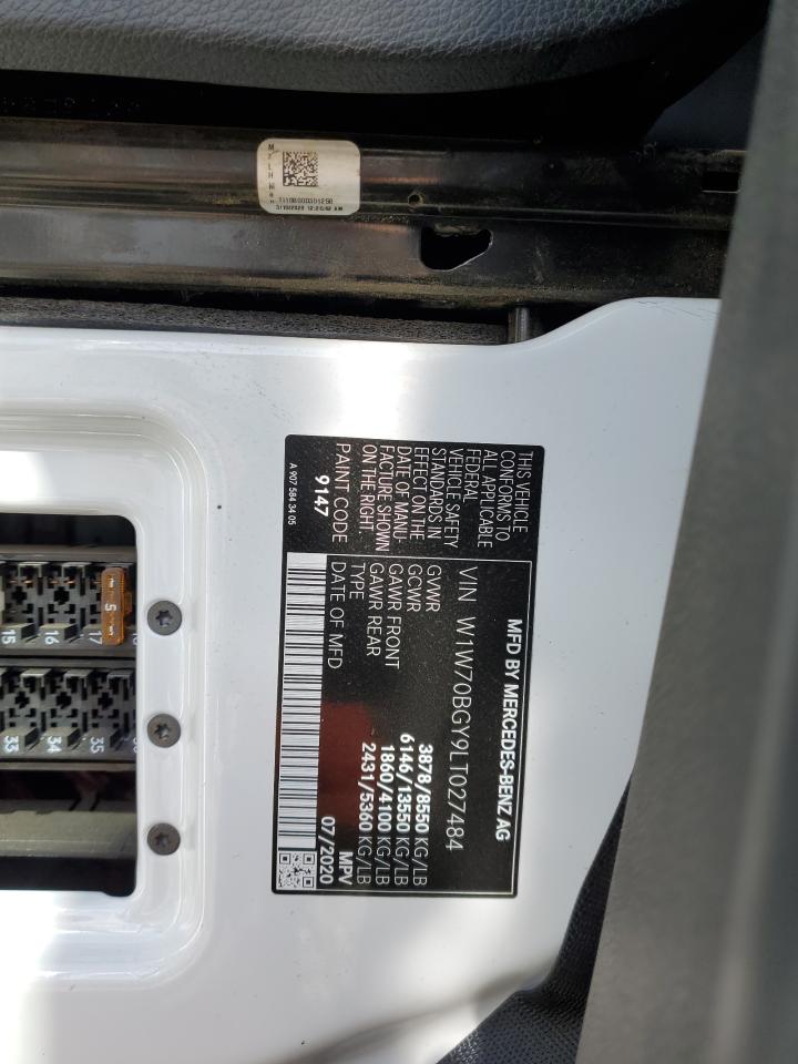 2020 Mercedes-Benz Sprinter 1500 VIN: W1W70BGY9LT027484 Lot: 52760505