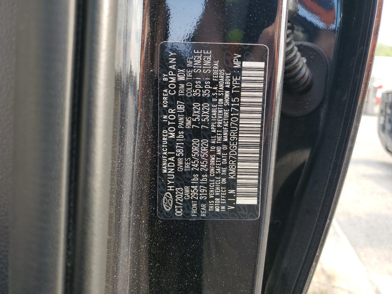2024 Hyundai Palisade Calligraphy VIN: KM8R7DGE9RU701715 Lot: 54665275