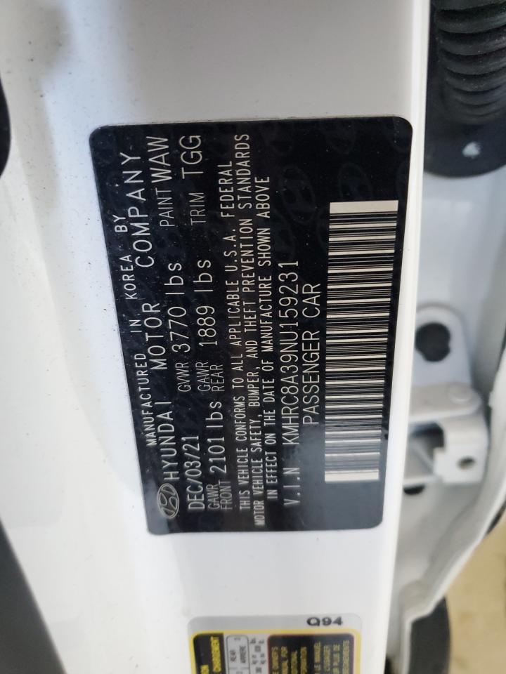 2022 Hyundai Venue Sel VIN: KMHRC8A39NU159231 Lot: 54214845
