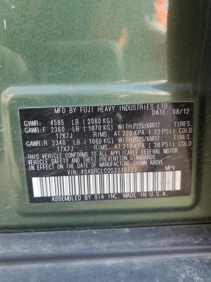 2013 Subaru Outback 2.5I Limited VIN: 4S4BRCLC2D3218723 Lot: 53982105