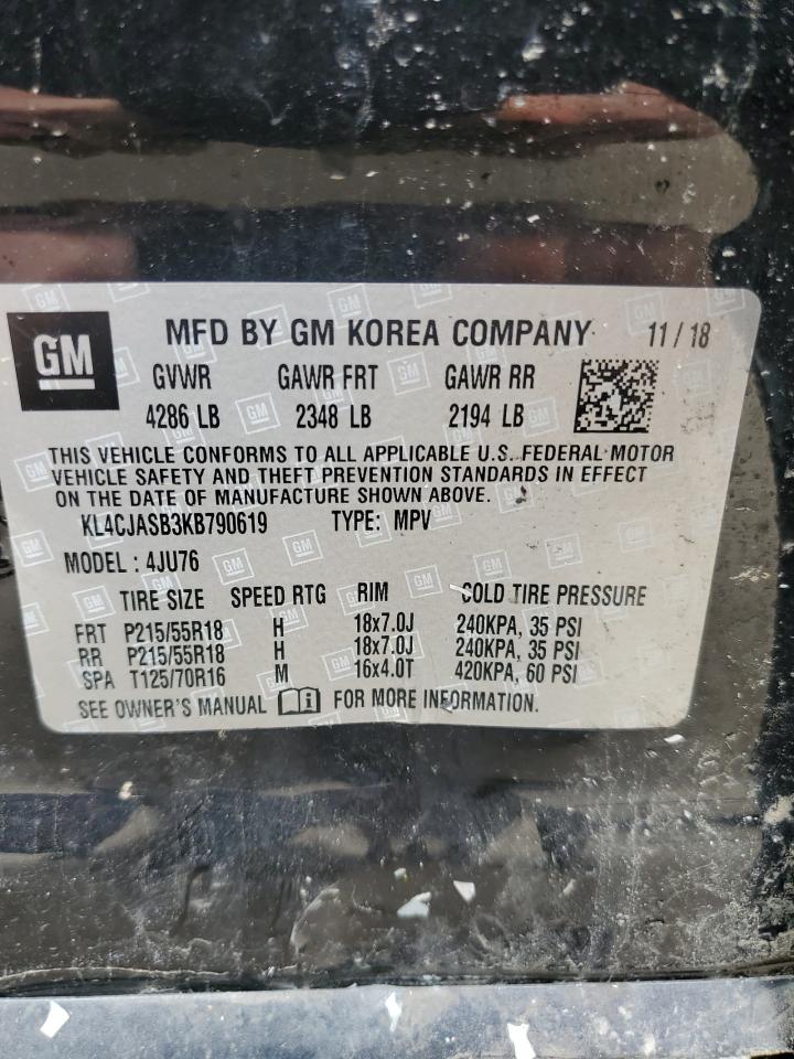 2019 Buick Encore Preferred VIN: KL4CJASB3KB790619 Lot: 54307025