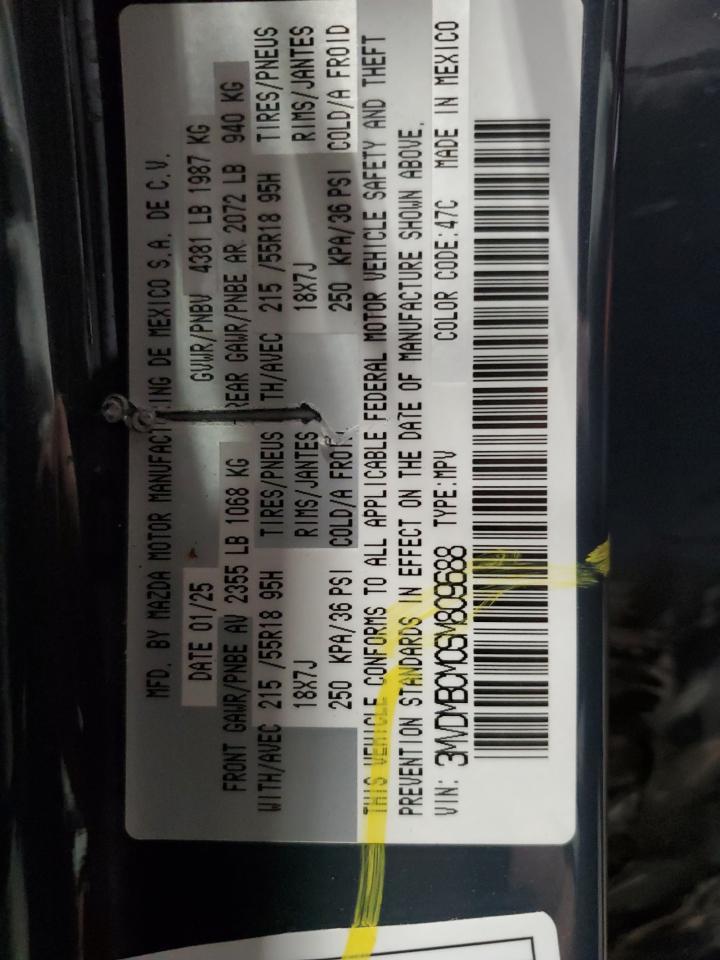 2025 MAZDA CX30 with SIDE damage, VIN 3MVDMBCM0SM809688