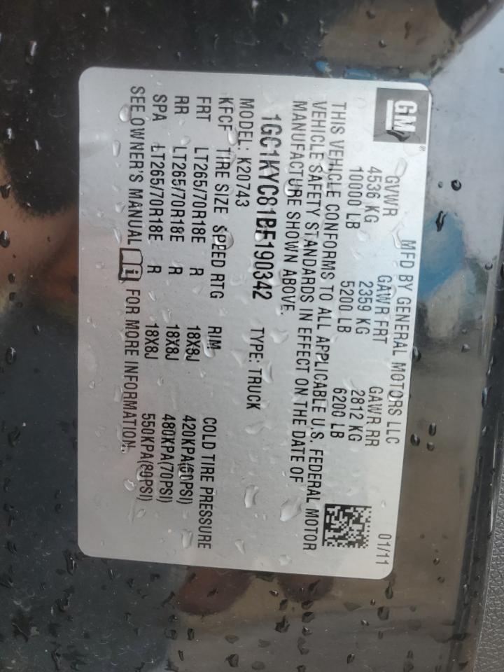 2011 Chevrolet Silverado K2500 Heavy Duty Ltz VIN: 1GC1KYC81BF190342 Lot: 51451775