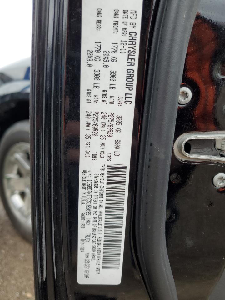 2012 Dodge Ram 1500 Laramie VIN: 1C6RD7NT6CS185095 Lot: 53280615