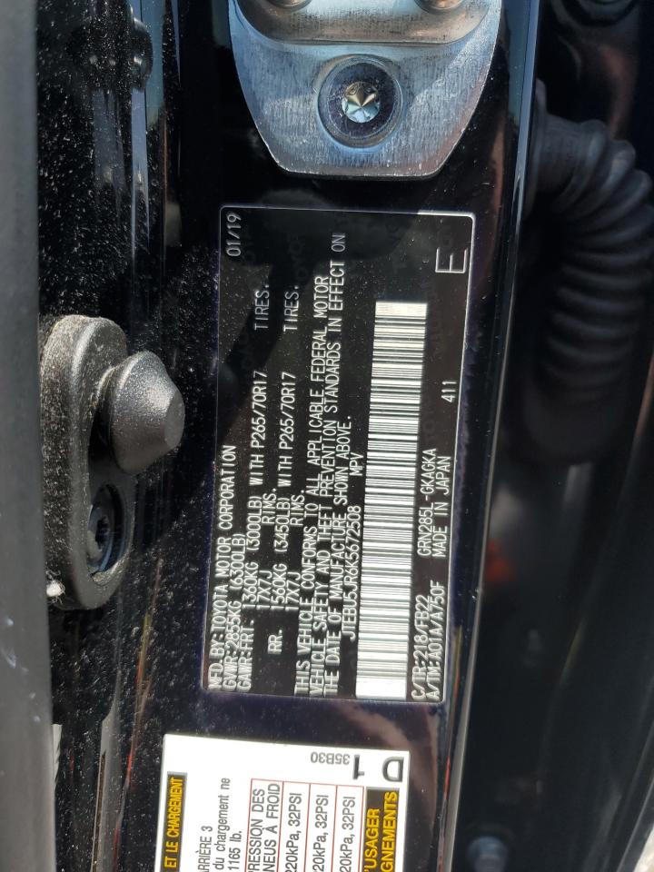 2019 Toyota 4Runner Sr5/Sr5 Premium VIN: JTEBU5JR6K5672508 Lot: 52555885