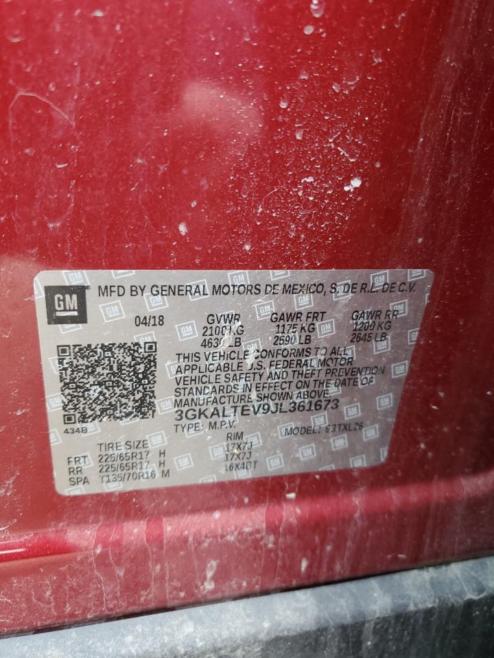 2018 GMC Terrain Sle VIN: 3GKALTEV9JL361673 Lot: 52850525