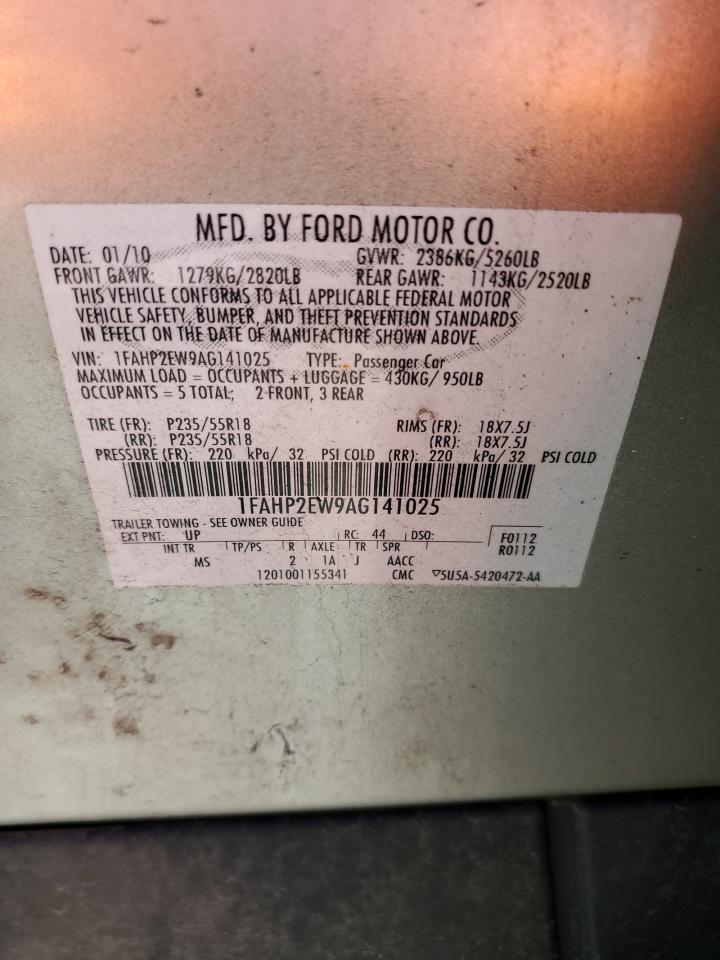 2010 Ford Taurus Sel VIN: 1FAHP2EW9AG141025 Lot: 53331255