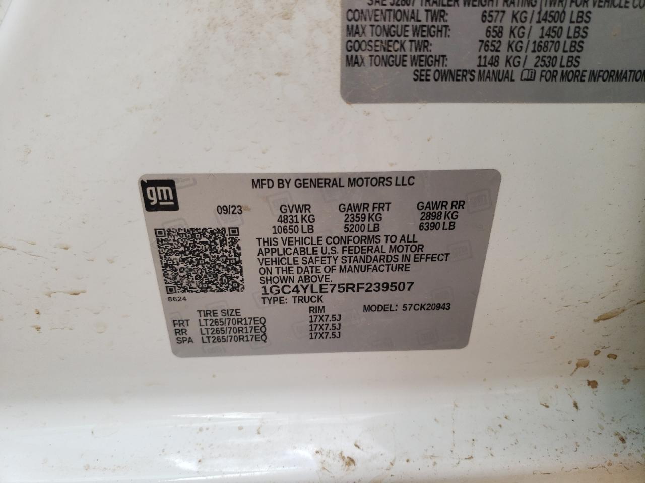 2024 Chevrolet Silverado K2500 Heavy Duty VIN: 1GC4YLE75RF239507 Lot: 47227845