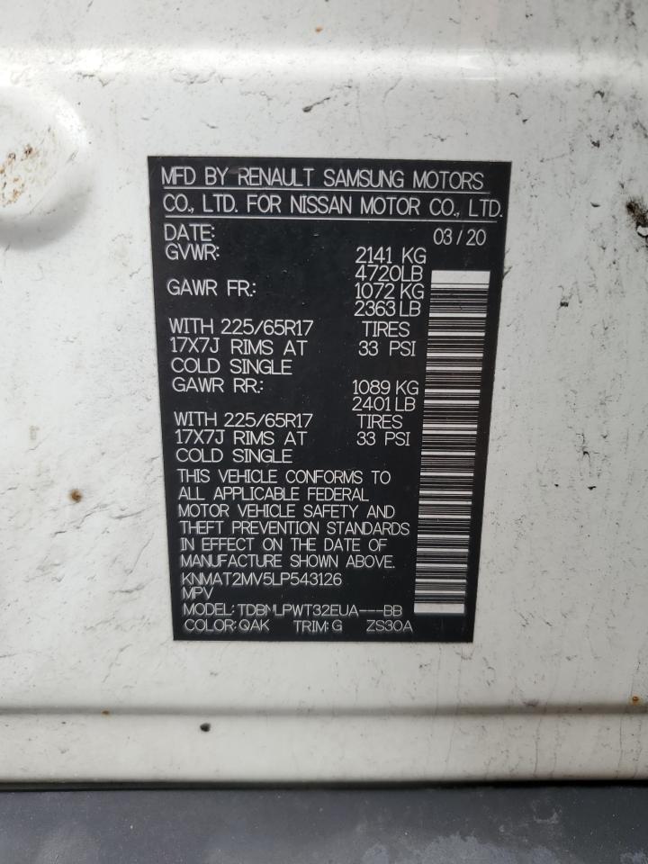 knmat2mv5lp543126 KNMAT2MV5LP543126 2020 Nissan Rogue S