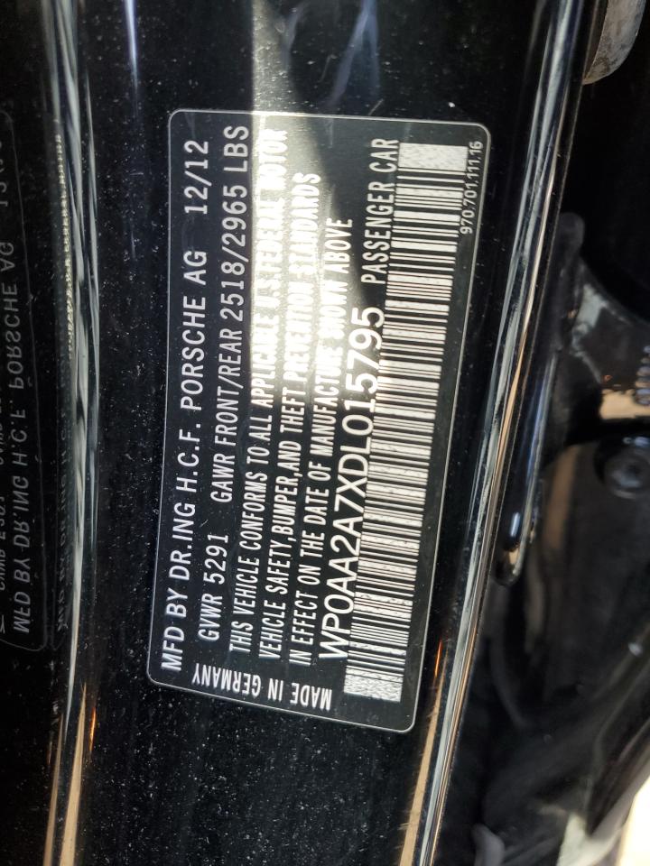 2013 Porsche Panamera 2 VIN: WP0AA2A7XDL015795 Lot: 51999665