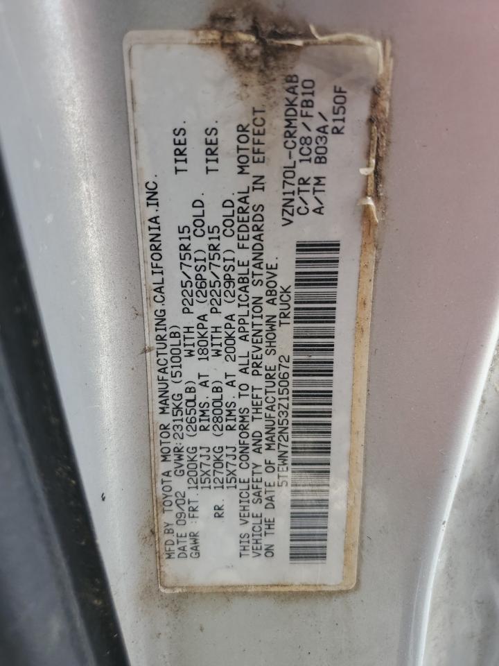 2003 Toyota Tacoma Xtracab VIN: 5TEWN72N53Z150672 Lot: 55222175