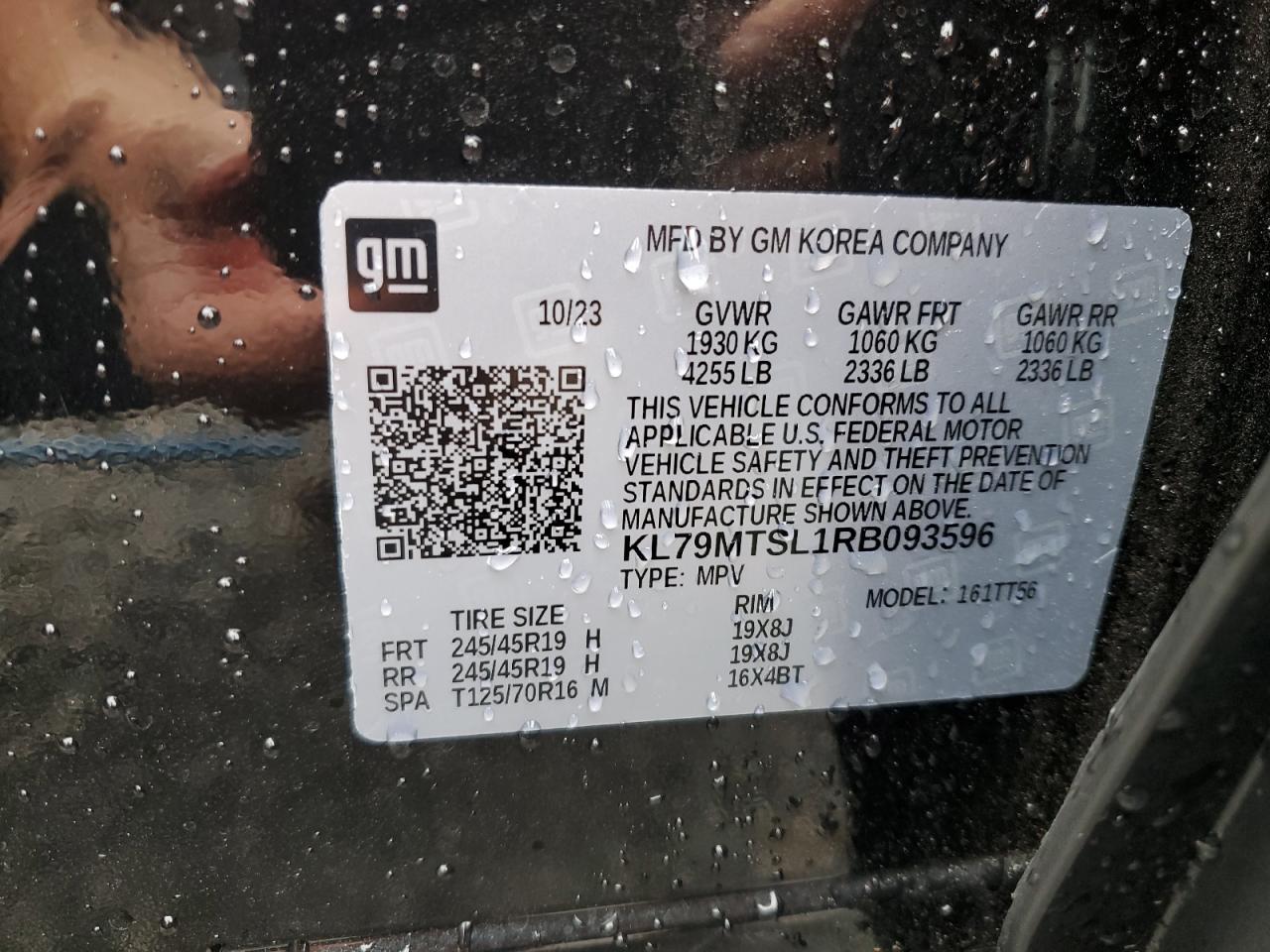 2024 Chevrolet Trailblazer Rs VIN: KL79MTSL1RB093596 Lot: 54555245