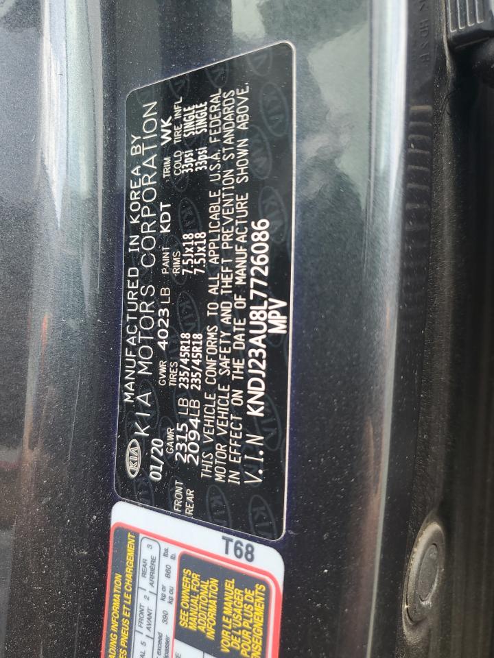 2020 Kia Soul Lx VIN: KNDJ23AU8L7726086 Lot: 54554565