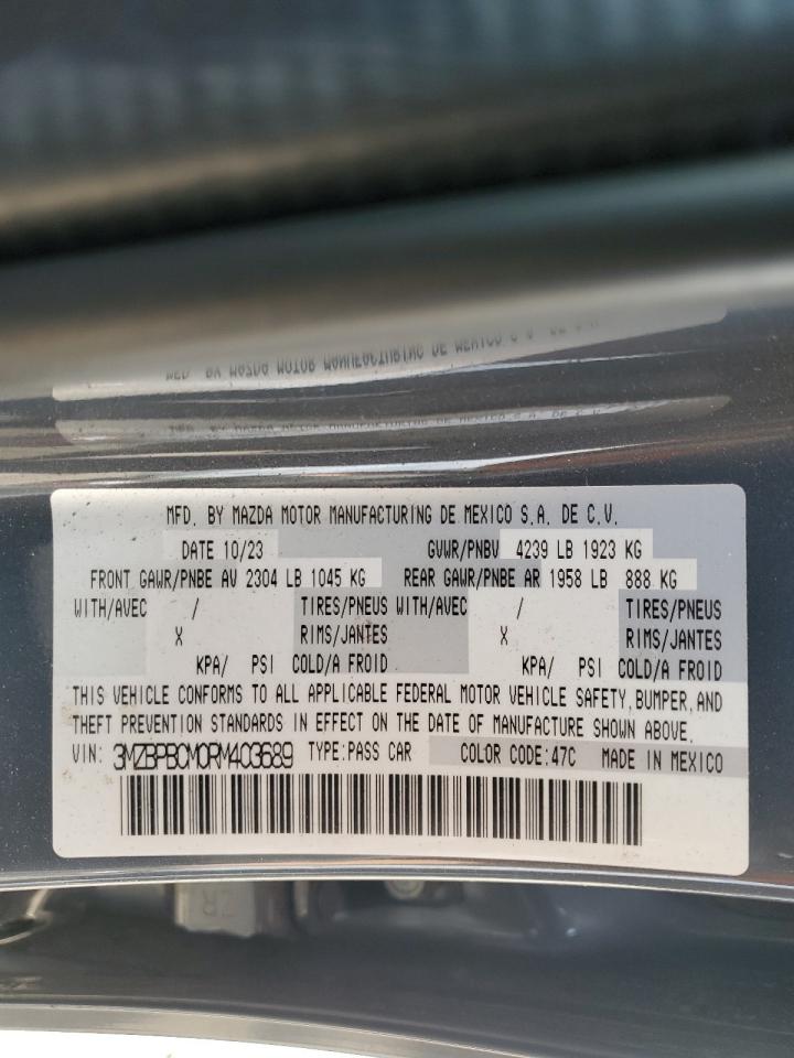 2024 Mazda 3 Preferred VIN: 3MZBPBCM0RM403689 Lot: 54277935