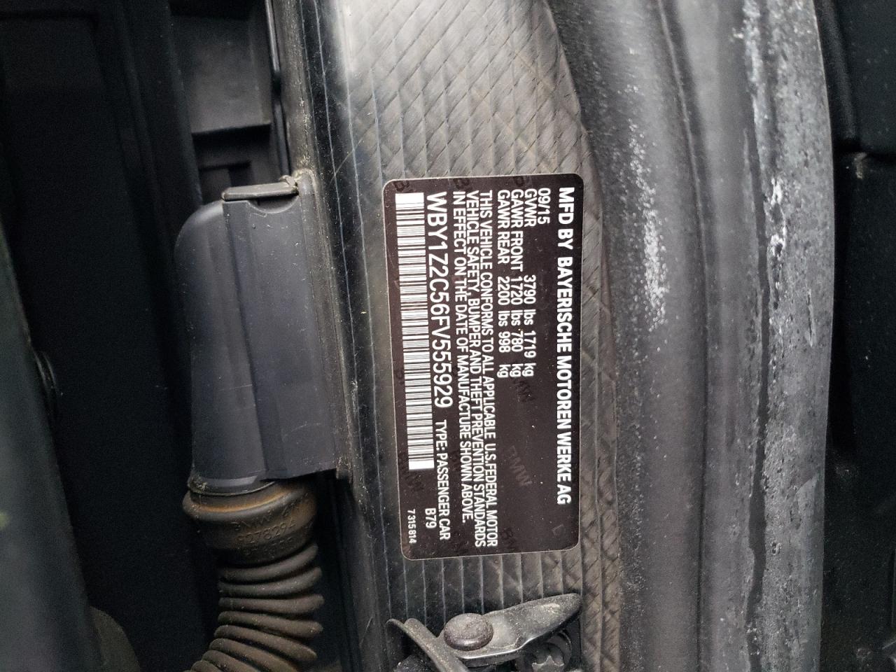 wby1z2c56fv555929 WBY1Z2C56FV555929 2015 BMW I3 Bev