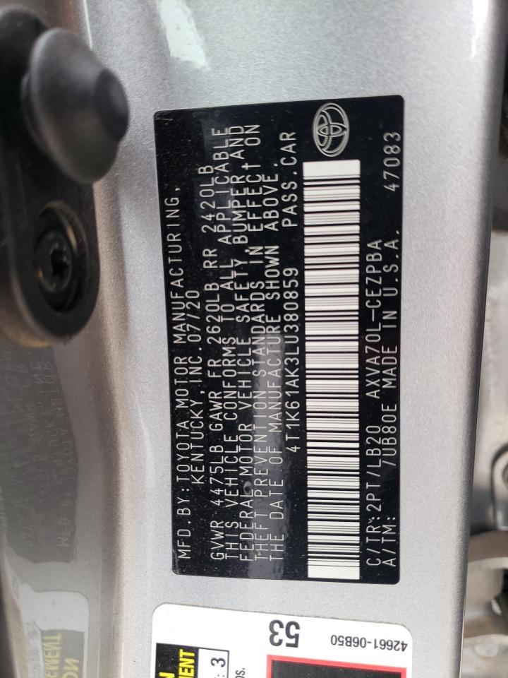 2020 Toyota Camry Xse VIN: 4T1K61AK3LU380859 Lot: 54733425