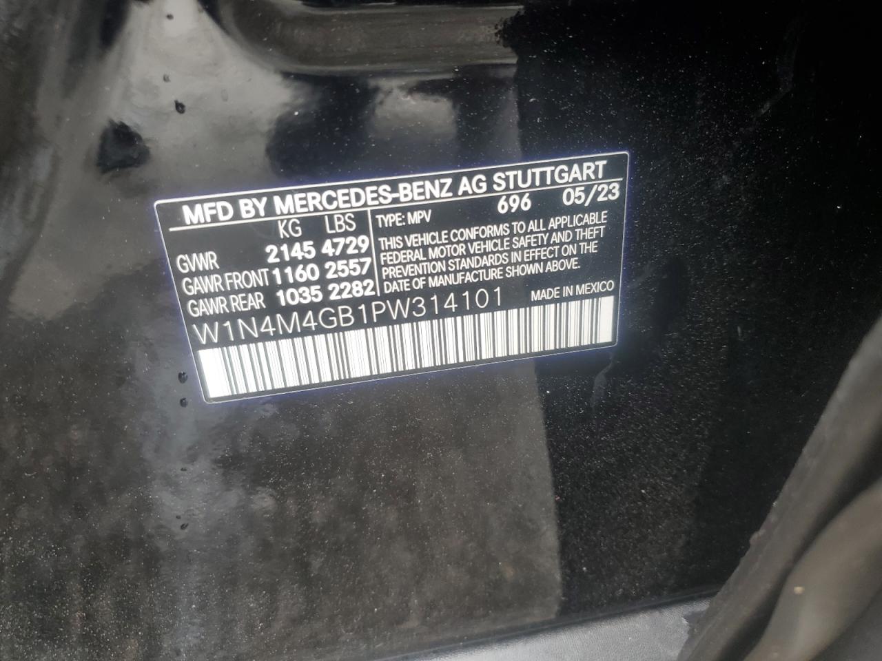 2023 Mercedes-Benz Glb 250 VIN: W1N4M4GB1PW314101 Lot: 51903625