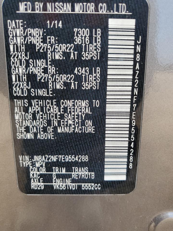 2014 Infiniti Qx80 VIN: JN8AZ2NF7E9554288 Lot: 52077455