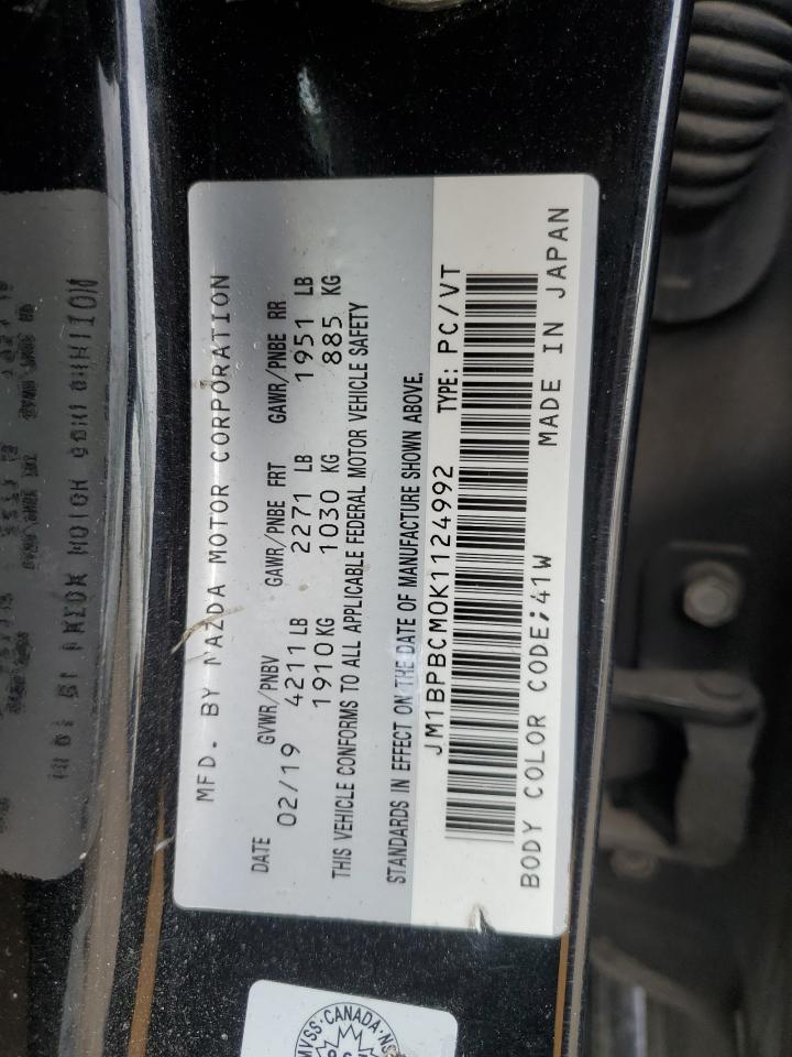 2019 Mazda 3 Preferred Plus VIN: JM1BPBCM0K1124992 Lot: 54590625