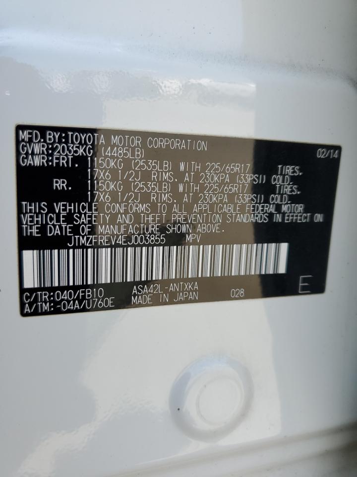 2014 Toyota Rav4 Le VIN: JTMZFREV4EJ003855 Lot: 55290425